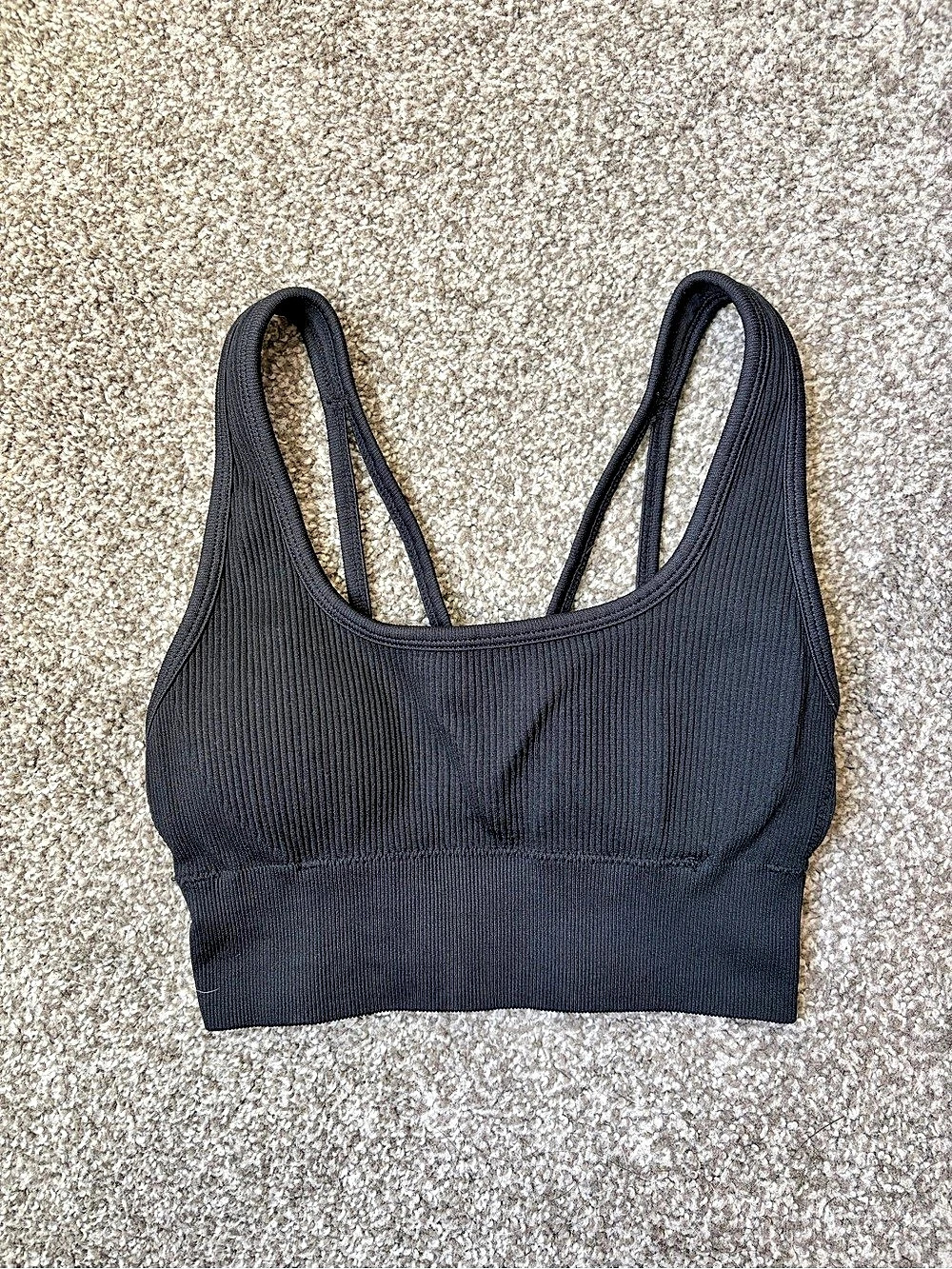 Aerie Ribbed Sports Bra in Black Size S/P Like New